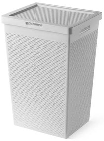Cesta portabiancheria 65 lt bianca in plastica riciclata