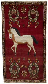 Gabbeh Tappeto 110x200 Rosso (Iran) Annodato A Mano