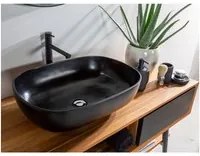 Lavandino da appoggio 'Snob2.0 Basin' in resina cm 55x40x16h by Cipi - Nero lucido