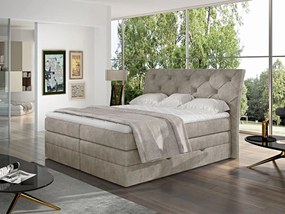 Letto matrimoniale boxspring Salisburgo - 160 x 200 cm , Tessuto sabbia