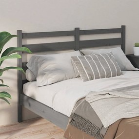 Testiera per letto grigia 146x4x100cm in legno massello di pino