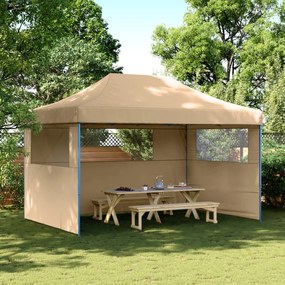 Tendone Per Feste Pieghevole Pop-up Con 3 Pareti Beige /