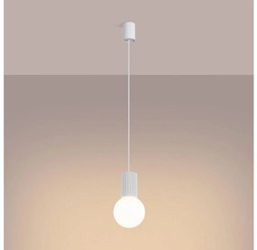 Sollux SL.1709 - Lampadario a sospensione con filo HALO 1xG9/8W/230V diametro 12 cm bianco