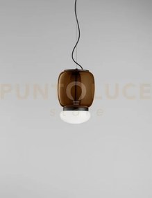 Faro sospensione s terra bruciata bianco montatura nero opaco 2 l32...