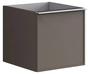 Struttura semi colonna da bagno Pixel 1 cassetto laccato opaco grigio carbone L 40 x H 40 x P 45.5 cm