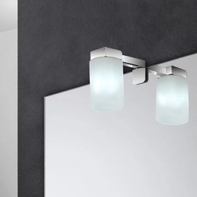 Lampada applique LED per specchio bagno acciaio cromo e vetro