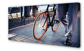 Quadro su tela Città delle gambe per bici 100x50 cm