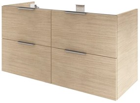 Mobile da bagno sospeso sotto lavabo L 120 x H 64 x P 48 cm rovere lucido, 4 cassetti SENSEA Neo