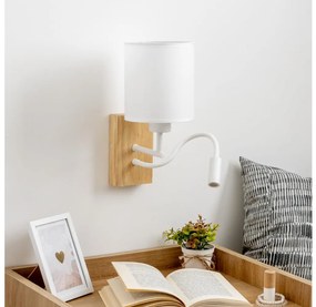 Brilagi - Applique a LED NUBILA WOOD 1xE27/25W/230V + LED/3W quercia/bianco