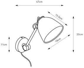 Markslöjd 108964 - Lampada da parete TILT 1xE27/60W/230V grigia