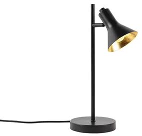 Lampada da tavolo moderna nera con oro 1 luce - Magno