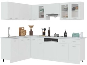 Set armadi da cucina 11 pz bianco in truciolato