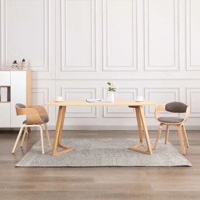 Sedie Da Pranzo 2 Pz Grigie İn Legno Piegato E Tessuto Talpa /
