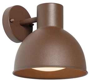 Lampada da parete per esterni industriale marrone ruggine rotonda IP44 - Natas