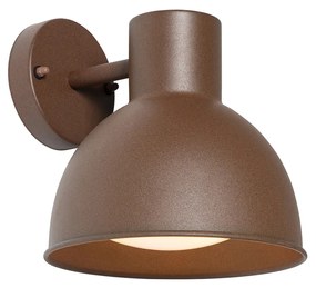 Lampada da parete industriale per esterno marrone ruggine rotonda IP44 - Natas