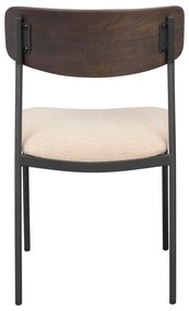 Sedie da pranzo color crema e marrone scuro in un set di 2 pezzi Maymont - Rowico