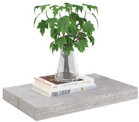 Scaffali a parete 4 pz grigio cemento 40x23x3,8 cm in mdf