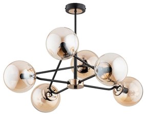 Lampadario a sospensione con supporto rigido SAGITO 6xE14/10W/230V oro