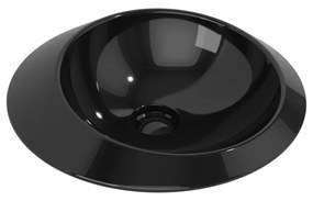 Ceramica Flaminia Spire Lavabo tondo cm 48 da appoggio senza troppopieno in ceramica nero