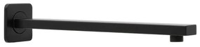 Kit doccia braccio 30 cm e soffione rettangolare 30x20 cm nero opaco