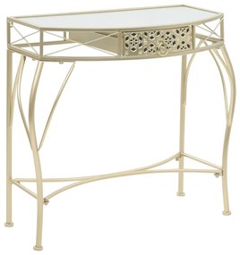 Tavolino laterale in stile francese in metallo 82x39x76 cm oro