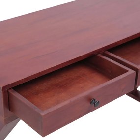 Scrivania per pc marrone 115x47x77 cm legno massello di mogano