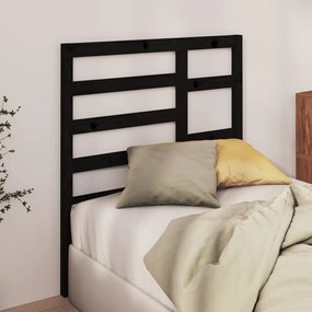 Testiera per letto nera 106x4x104 cm in legno massello di pino