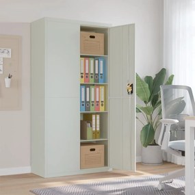 Armadio Classificatore Grigio Chiaro 90x40x180 Cm İn Acciaio /