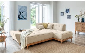 Divano letto angolare beige (angolo destro) Dazzling Daisy - Miuform