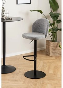 Sgabello da bar grigio-nero con altezza regolabile (altezza seduta 55 cm) Patricia - Actona