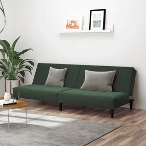 Divano Letto A 2 Posti Verde Scuro İn Velluto /