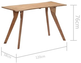 Tavolo da Pranzo 120x58x76 cm in Legno Massello di Acacia