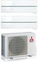 Climatizzatore Condizionatore Mitsubishi Electric Dual Split Inverter serie Kirigamine Style MSZ-LN 9+12 con MXZ-2F53VF Pearl White R-32 Wi-Fi Integrato Colore Bianco Perla 9000+12000