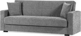 Divano Letto 3 Posti Contenitore 212x80x87 Tessuto Grigio Nora Lumos