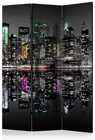 Paravento design New York - il mio sogno (3 parti) - notte limpida sulla città