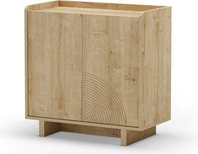 Armadietto di colore naturale con effetto rovere 80x80x40 cm Daira – Marckeric