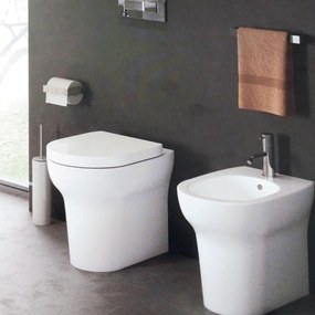 Coppia Di Sanitari a Terra Senza Brida Ceramica Cielo "Jo" Bianco Lucido