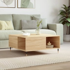 Tavolino salotto rovere sonoma 80x80x36,5 cm legno multistrato