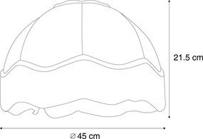 Paralume in tessuto beige con interno bianco 45/15/21,5 - Heritage