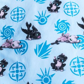 Set copripiumino e federa da bambini blu in cotone per culla 100x135 cm How to Train Your Dragon "Babies" – Jerry Fabrics
