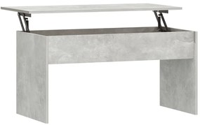 Tavolino grigio cemento 102x50,5x52,5 cm in legno multistrato