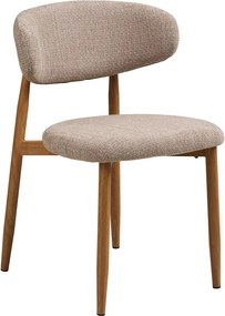 Sedia da pranzo beige/di colore naturale in imbottito Levanto – House Nordic