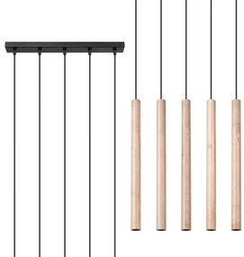 Sollux SL.1269 - Lampadario a sospensione con filo PASTELO 5xG9/8W/230V legno