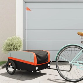 Rimorchio Da Bici Nero E Arancione 45 Kg İn Ferro /
