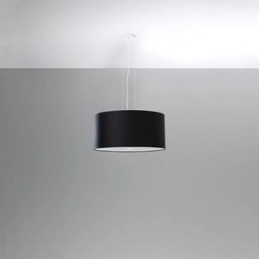 Lampada a sospensione nera con paralume in tessuto ø 50 cm Volta - Nice Lamps