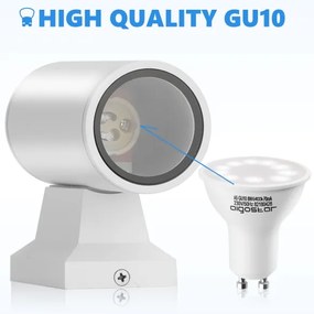 Aigostar - Applique da esterno 2xGU10/230V bianco IP65 arrotondato