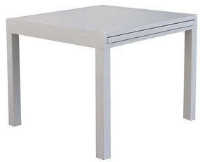 JERRI - set tavolo in alluminio cm 90/180 x 90 x 75 h con 4 Poltrone Dynamo