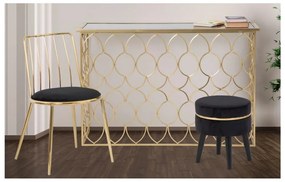 Sgabello imbottito nero Paris, ⌀ 35 cm - Mauro Ferretti