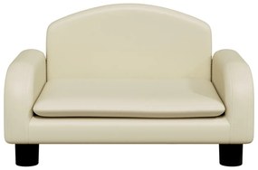 Divano per bambini crema 50x40x30 cm in similpelle
