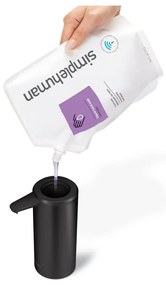 Dispenser di sapone in acciaio touchless nero opaco da 414 ml - simplehuman